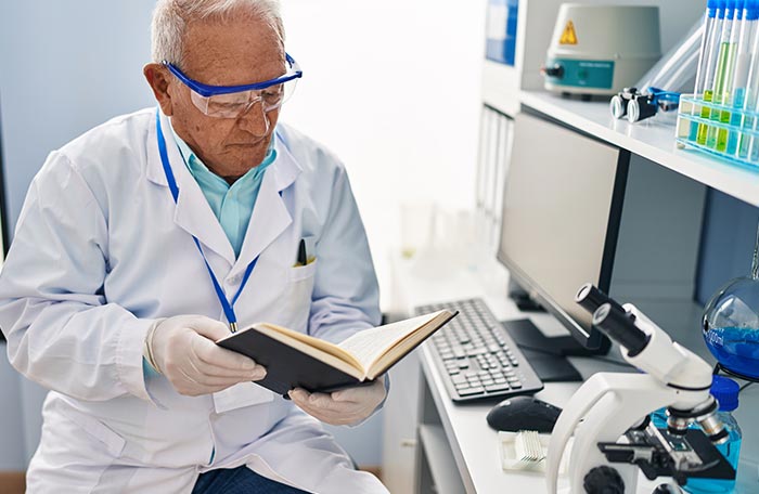 Person working in a laboratory.